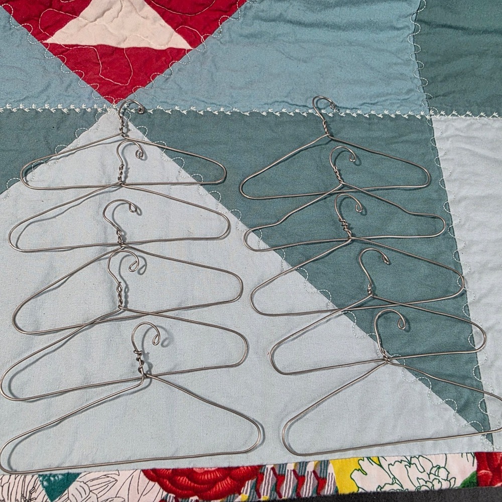 Unbranded Wire Doll Clothes Hangers Silver 10 Count Set 4.5"